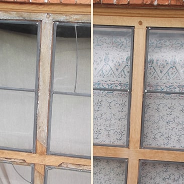 Restoring of wooden window frames